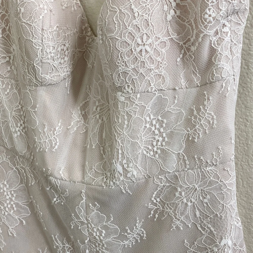 BHLDN Hayley Paige Ivory Floral‎ Lace Shorts Jumpsuit size 4 Bridal - Picture 4 of 5